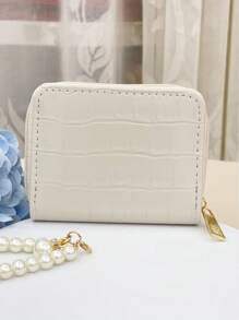 鳄鱼压纹卡片收纳盒 用于存放卡片 轻便便携卡 身份证 白领阶层 女性用 节日用 周年用 生日用 礼物 礼品配件 休闲卡包 卡包 钱包 名片包 信用卡包 卡片包 女士用 女士钱包 迷你钱包 零钱包 钱包 卡片钱包 - 米色 - 查看 3