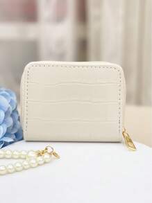 鳄鱼压纹卡片收纳盒 用于存放卡片 轻便便携卡 身份证 白领阶层 女性用 节日用 周年用 生日用 礼物 礼品配件 休闲卡包 卡包 钱包 名片包 信用卡包 卡片包 女士用 女士钱包 迷你钱包 零钱包 钱包 卡片钱包 - 米色 - 查看 4