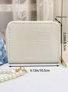 鳄鱼压纹卡片收纳盒 用于存放卡片 轻便便携卡 身份证 白领阶层 女性用 节日用 周年用 生日用 礼物 礼品配件 休闲卡包 卡包 钱包 名片包 信用卡包 卡片包 女士用 女士钱包 迷你钱包 零钱包 钱包 卡片钱包 - 米色 - 查看 8