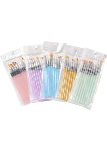 Ensemble de pinceaux Nail Art 9 pièces, outils de conception d'ongles professionnels pour la peinture de détail des ongles, doublure française et stylos à points pour le bricolage des ongles