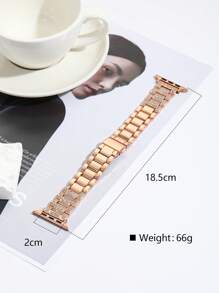 Mstre One Rose Gold Dây đeo đồng hồ lưới ba hạt thời trang có đính đá, tương thích với vòng đeo tay kim loại sê-ri Apple Watch 3/4/5/6/7/8, vừa với 38mm-45mm. - Hoa hồng vàng - Xem 2