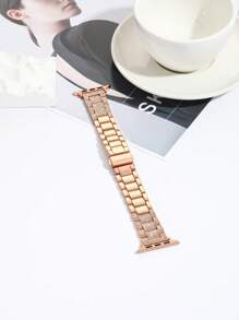 Mstre One Rose Gold Dây đeo đồng hồ lưới ba hạt thời trang có đính đá, tương thích với vòng đeo tay kim loại sê-ri Apple Watch 3/4/5/6/7/8, vừa với 38mm-45mm. - Hoa hồng vàng - Xem 5