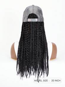 Tóc giả tổng hợp bện trung bình có nắp - màu đen - Xem 2