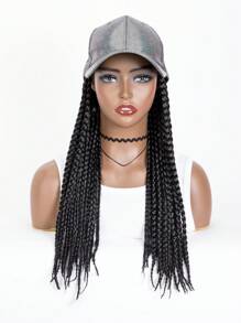 Tóc giả tổng hợp bện trung bình có nắp - màu đen - Xem 5