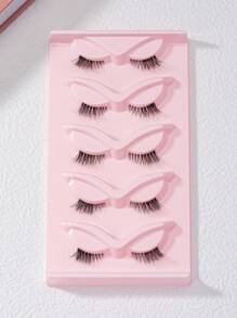 Lông Mi Giả, 5 Đôi Mắt Mèo Giả Chồn Dải Lông Mi Giả Trang Điểm Tự Nhiên Lông Mi Giả Cho Vũ Hội Phù Hợp Với Đảng - màu đen - Xem 1