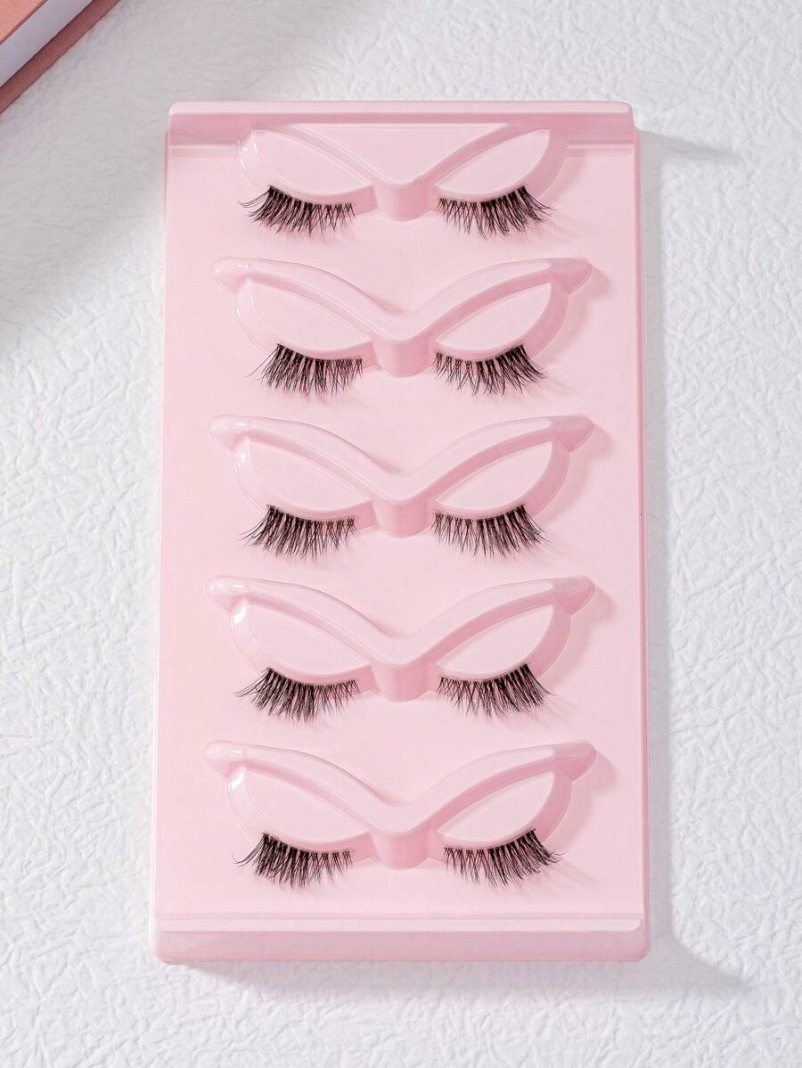 Lông Mi Giả, 5 Đôi Mắt Mèo Giả Chồn Dải Lông Mi Giả Trang Điểm Tự Nhiên Lông Mi Giả Cho Vũ Hội Phù Hợp Với Đảng - màu đen - Xem 1