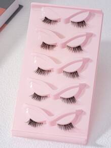 Lông Mi Giả, 5 Đôi Mắt Mèo Giả Chồn Dải Lông Mi Giả Trang Điểm Tự Nhiên Lông Mi Giả Cho Vũ Hội Phù Hợp Với Đảng - màu đen - Xem 2