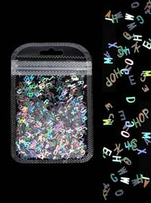 3g 袋装激光银色字母美甲装饰亮片