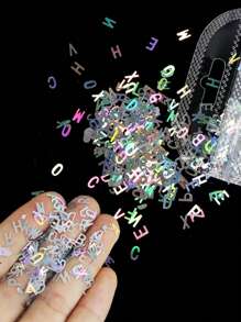 3g 袋装激光银色字母美甲装饰亮片