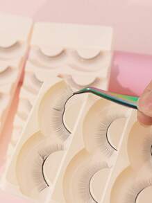 3 Boxes 15 Pairs False Eyelashes Hot Soft Natural Training False Eyelashes For Beginners Teaching Lashes Extension Makeup Practice Strip Lashes,Lashes,Eyelashes,Fake Lashes - White - View 5