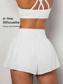 GLOWMODE 交叉流動2合1快乾短褲,透氣,適用於騎行,跑步,健身房錦標賽 - 白色 - 查看 4