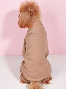 1 bộ đồ ngủ cho thú cưng trơn - Cà phê nâu - Xem 1