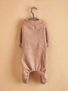 1 bộ đồ ngủ cho thú cưng trơn - Cà phê nâu - Xem 2