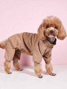 1 bộ đồ ngủ cho thú cưng trơn - Cà phê nâu - Xem 4