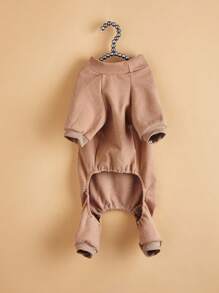 1 bộ đồ ngủ cho thú cưng trơn - Cà phê nâu - Xem 5