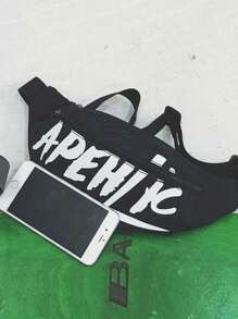 男士字母图案腰包单肩包胸包斜挎包旅行工作运动假日必备品轻便防盗外出可调节肩带跑步包大学包新生书籍多功能礼品度假趣味礼品胸包男士夏季书包腰包春季学习用品印花健身包男士侧包腰带学生新生活用品男士必备钱包必备运动包时尚男士包毕业男士小包男士身体包男士腰包