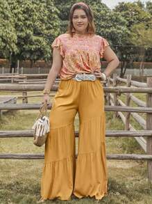 Rusttydustty 大碼印花蝴蝶袖襯衫 - 彩色 - 查看 6