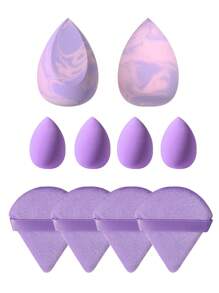 Bộ dụng cụ trang điểm, 2 miếng mút trang điểm lớn màu tím & 4 miếng mút nhỏ & 4 miếng mút trang điểm nền dạng kem Puff Beauty - Nhiều màu - Xem 1