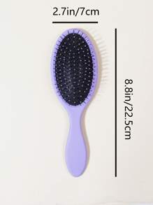 1支中号椭圆形哑光塑料防毛躁发梳，适合女性和妈妈使用，干湿两用，轻松梳理头发。 - 紫色 - 查看 3