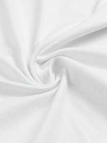 RueChic Men Letter Graphic Tee & Drawstring Waist Joggers - Black and White - View 4