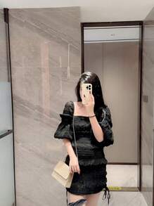 Moonlit EveBag Glamorous, Elegant, Exquisite, Quiet Luxury Sequin, Stylish, Luxury, Shiny Mini Square Bag Glitter Glamorous Chain Strap Evening Bag, Dinner Bag Faux Pearl, Rhinestone For Party Girl, Woman, Bride Perfect For Party, Wedding, Prom, Dinner/Banquet