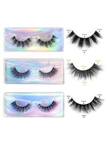 30 cặp/bộ Crisscross Phong Cách Hỗn Hợp Lông Mi Giả Bộ, Handmade Dài & Cong & Dày Tự Nhiên Giả Chồn Hàng Mi - màu đen - Xem 3