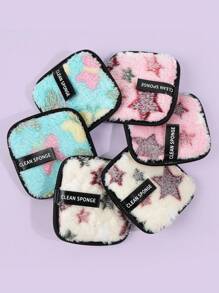 MAANGE 6pcs Square Makeup Remover Puff,Soft And Skin Friendly Face Towel,Cleaning Tools Easy Carrying For Travel - Multicolor - View 1