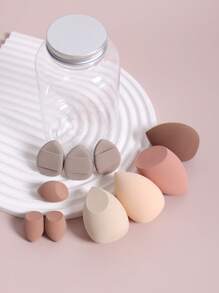 10 件化妆海绵带收纳盒，包括 4 个化妆海绵、3 个迷你化妆海绵、3 个迷你手指气垫粉扑、用于液体、霜状和粉状粉底的混合化妆海绵、多色化妆海绵、无乳胶两用干湿粉底妆霜，包括气垫粉扑、无乳胶混合海绵和化妆扑，适合所有肤质。,化妆,便宜,房间装饰,梳妆台,旅行,卧室,化妆配件,粉扑,化妆搅拌器,粉扑,化妆海绵 - 彩色 - 查看 2