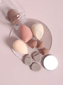 10 件化妆海绵带收纳盒，包括 4 个化妆海绵、3 个迷你化妆海绵、3 个迷你手指气垫粉扑、用于液体、霜状和粉状粉底的混合化妆海绵、多色化妆海绵、无乳胶两用干湿粉底妆霜，包括气垫粉扑、无乳胶混合海绵和化妆扑，适合所有肤质。,化妆,便宜,房间装饰,梳妆台,旅行,卧室,化妆配件,粉扑,化妆搅拌器,粉扑,化妆海绵 - 彩色 - 查看 3