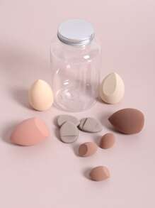 10 件化妆海绵带收纳盒，包括 4 个化妆海绵、3 个迷你化妆海绵、3 个迷你手指气垫粉扑、用于液体、霜状和粉状粉底的混合化妆海绵、多色化妆海绵、无乳胶两用干湿粉底妆霜，包括气垫粉扑、无乳胶混合海绵和化妆扑，适合所有肤质。,化妆,便宜,房间装饰,梳妆台,旅行,卧室,化妆配件,粉扑,化妆搅拌器,粉扑,化妆海绵 - 彩色 - 查看 7