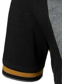 Manfinity Homme Áo thun có cổ Nam Nút phía trước Khối Màu Giải trí - màu nâu - Xem 6