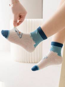 5雙男孩狗狗和條紋圖案透氣中筒襪適用於日常生活 - 彩色 - 查看 2