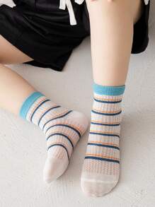 5雙男孩狗狗和條紋圖案透氣中筒襪適用於日常生活 - 彩色 - 查看 4