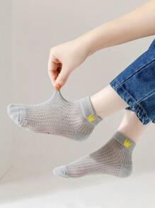 Jungen 5 Paar Knöchelsocken mit Krone Muster, atmungsaktiv für Alltag