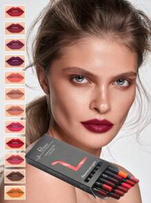 Pudaier 防水12入組啞光唇線筆鉛筆套裝