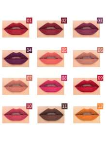 Pudaier 防水12入組啞光唇線筆鉛筆套裝