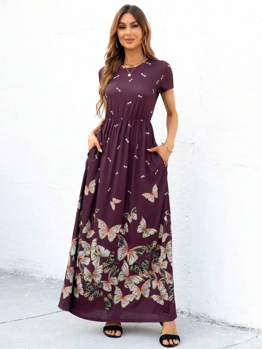 DEARCASE Floral Print Hidden Pocket Dress - Multicolor - View 1