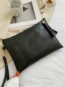 Quadratische Tasche mit Mittel Prägung, Detail, Modisch Reißverschluss,