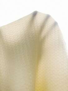 Bộ đồ giản dị Nữ viền lá sen Xù nhỏ Nút phía trước màu trơn - Màu be - Xem 7