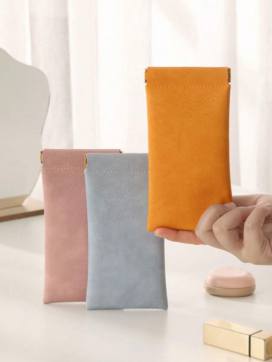 Soft PU Leather Reading Glasses Bag Cases Solid Color Waterproof Eye Glasses Sunglasses Pouch Storag - Green - View 1