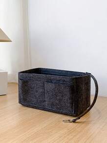 雙層袋插入收納盒化妝品化妝包拉鍊收納盒化妝配件適合青少年女孩女大學生、新秀和白領