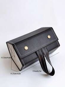 太陽眼鏡收納盒,可摺疊行旅方便,有5個槽位可存放和展示眼鏡,y2k未來主義化妝品收納,極簡風格 - 黑色 - 查看 4