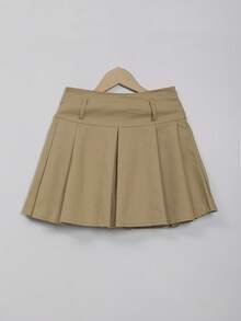 Rikumo 简约纯色百褶A字裙，休闲百搭的冬季单品