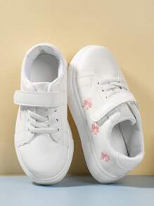 Girls' Pu Leather White Athletic Shoes - White - View 4