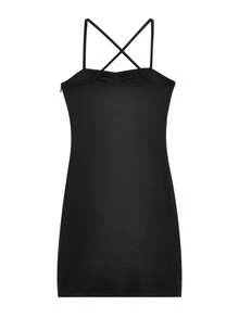 Criss Cross Tie Front Bodycon Dress Without Cardigan