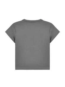 Camiseta unicolor cuello U corta delgada - Gris Oscuro - Ver 2