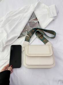 Mini Square Crossbody Bag, W Omen's Retro Style Flap Purse, Multi Layer Shoulder Bag - Beige - View 6