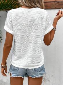 SHEIN Frenchy Camiseta unicolor de manga murciélago