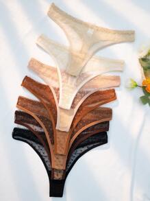 7packs Heart Lace Sexy Thongs - Multicolor - View 5