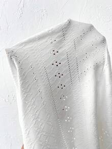 SHEIN Frenchy 網眼刺繡貼花吊帶上衣 - 白色 - 查看 7